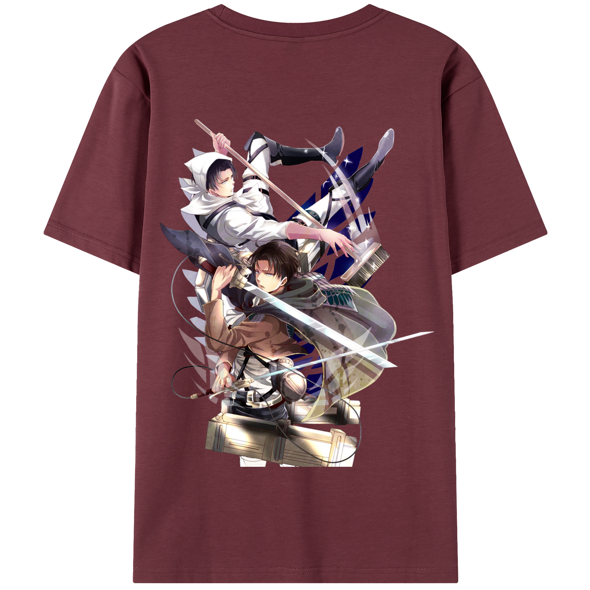 （画像用） 進撃の巨人 リヴァイ·アッカーマン Attack on Titan Levi Ackerman 綿100％半袖Tシャツ（背面プリント）